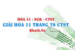 Giải Hóa 11 trang 78 Chân trời Sáng tạo